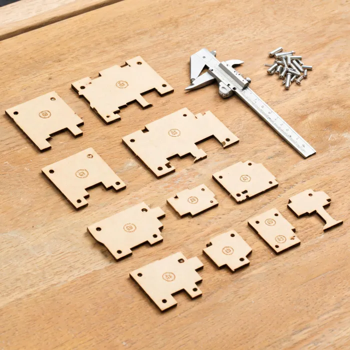 Fixture components ready for assembly