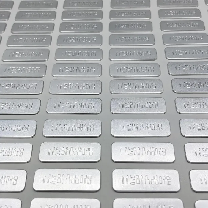 Engraved anodized aluminum labels