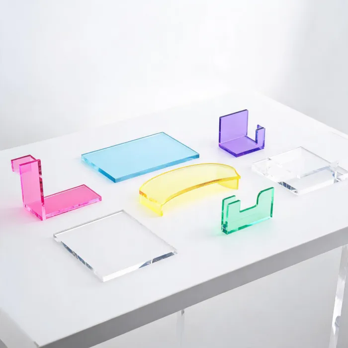 Cut acrylic retail display components